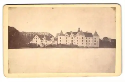 Fotografie H. F. Schmidt, Glücksburg, Ansicht Glücksburg, Blick nach dem Schloss Glücksburg, Wasserschloss