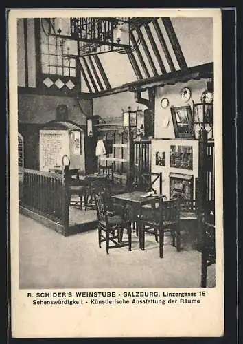 AK Salzburg, R. Schider`s Weinstube, Linzergasse 15