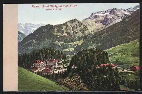 AK Bad Fusch, Blick zum Grand Hotel Weilguni