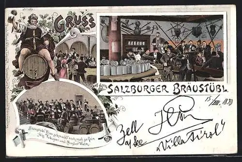 Lithographie Salzburg, Gasthaus Salzburger Bräustübl