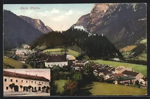 AK Werfen, Gesamtansicht, Gasthof zum Tiroler