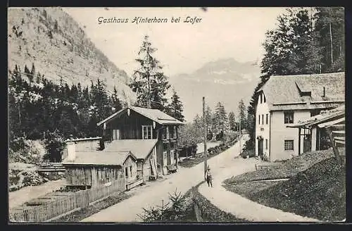 AK Lofer, Partie am Gasthaus Hinterhorn