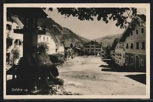 AK St. Veit im Pongau, Ortspartie an der Bank