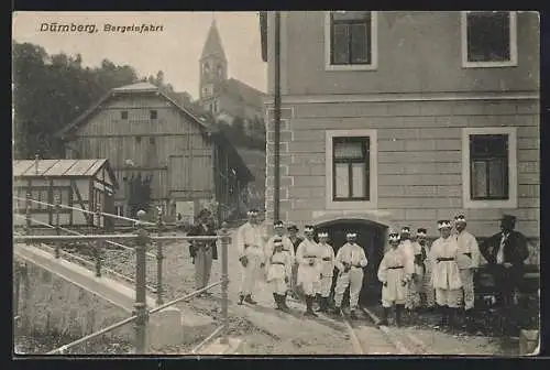 AK Dürnberg, Bergeinfahrt mit Arbeitern