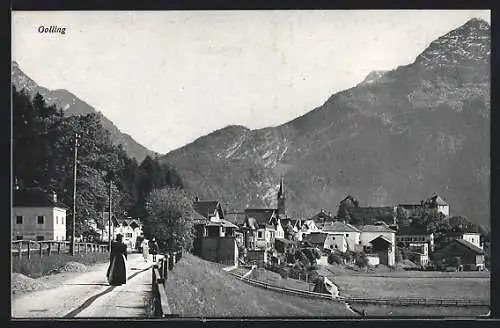 AK Golling, Strasse am Ortseingang