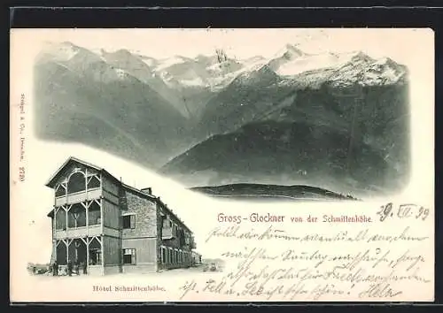 AK Schmittenhöhe, Gross-Glockner von der Schmittenhöhe, Hotel Schmittenhöhe