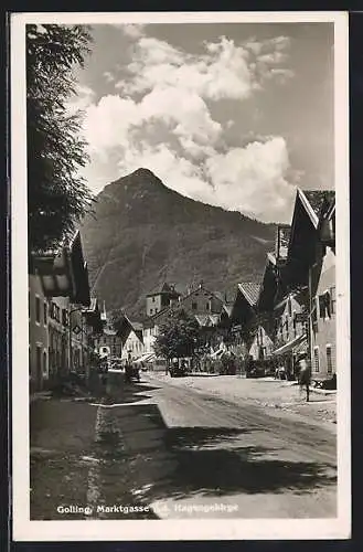 AK Golling, Marktgasse gegen den Hagengebirge