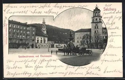 AK Salzburg, Residenzbrunnen und Glockenspiel