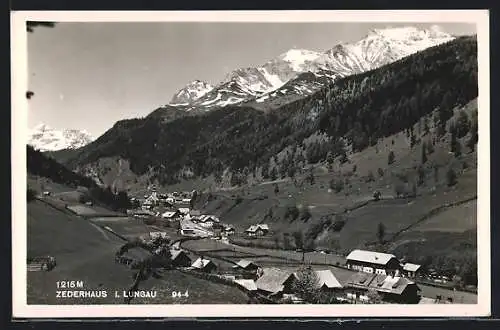 AK Zederhaus /Lungau, Ortsansicht mit Bergpanorama