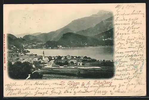 AK St. Gilgen, Panorama g. d. Schafberg