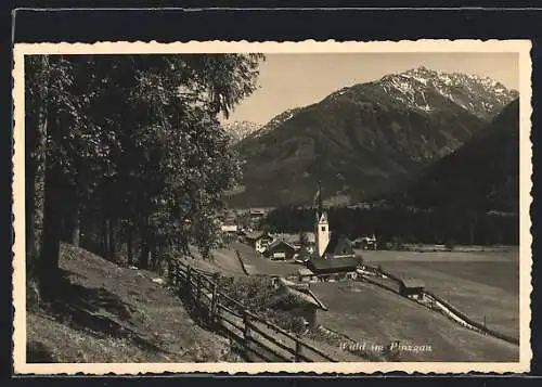 AK Wald im Pinzgau, Ortspartie mit Kirche