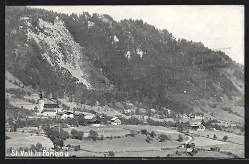 AK St. Veit in Pongau, Ortspartie mit Kirche