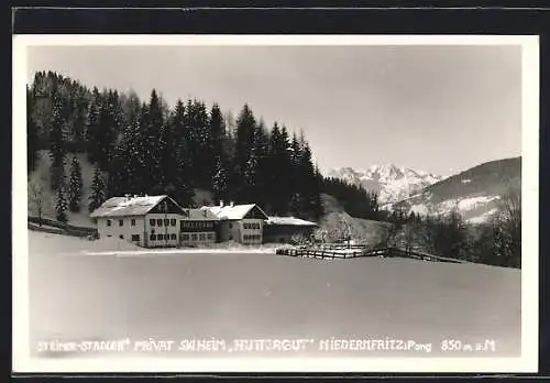 AK Niedernfritz i. Pong., Franz Stadler`s Privat Skiheim Huttergut