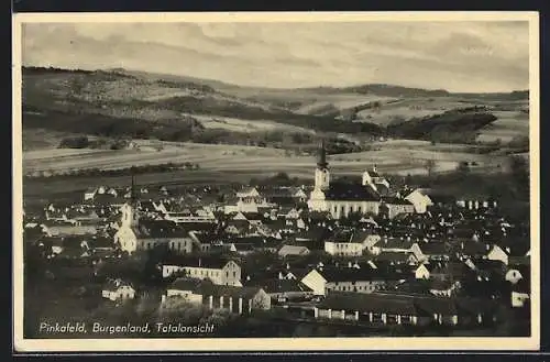 AK Pinkafeld /Burgenland, Totalansicht mit prominenter Kirche