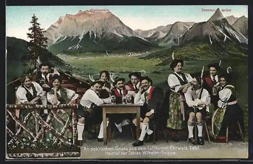 AK Ehrwald, Tobias Wilhem-Gruppe in Tracht