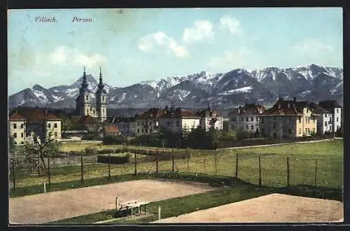 AK Villach /Perau, Ortsansicht mit Bergen