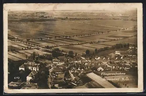 AK Braunsdorf /N.-Ö., Gesamtansicht vom Flugzeug aus