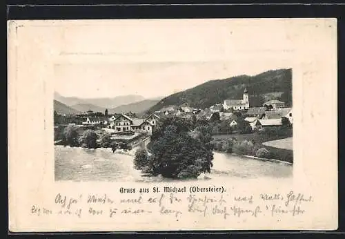 AK St. Michael in Obersteiermark, Ortsansicht mit Kirche