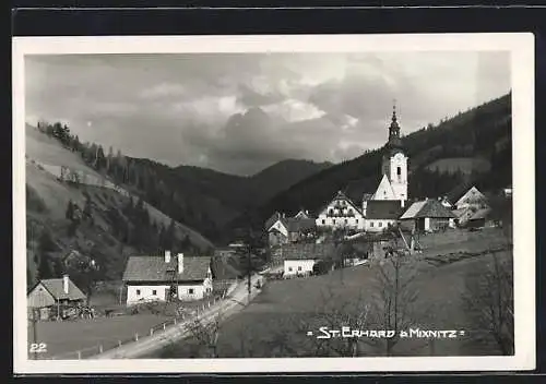 AK Breitenau am Hochlantsch, St. Erhard, Ortsansicht mit Kirche