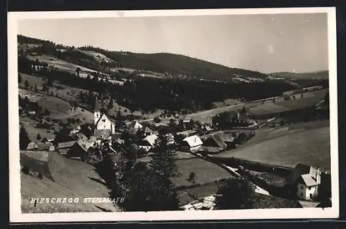 AK Hirschegg /Steiermark, Ortsansicht aus der Vogelschau