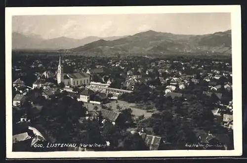 AK Lustenau /Vorarlberg, Teilansicht mit Kirche