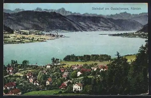 AK Steindorf am Ossiacher See, Ortsansicht aus der Vogelschau