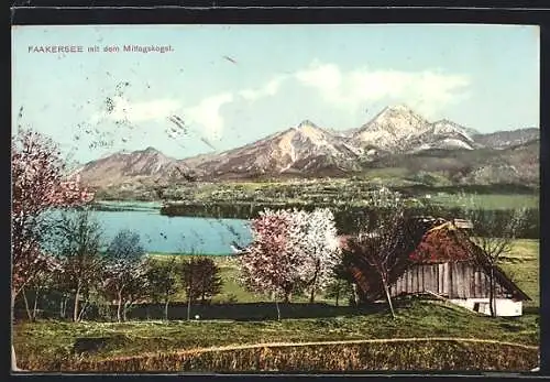 AK Faakersee, Ortspartie mit dem Mittagskogel