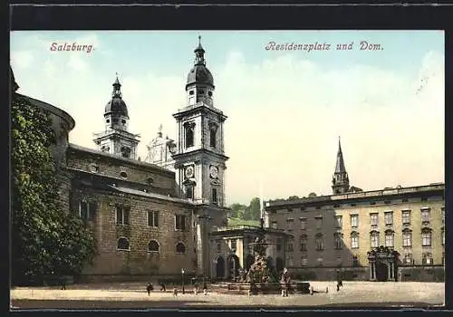 AK Salzburg, Residenzplatz und Dom