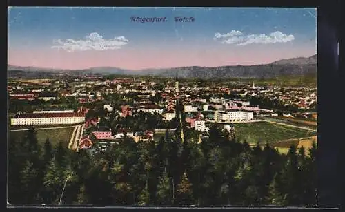 AK Klagenfurt, Totalansicht mit Bergen