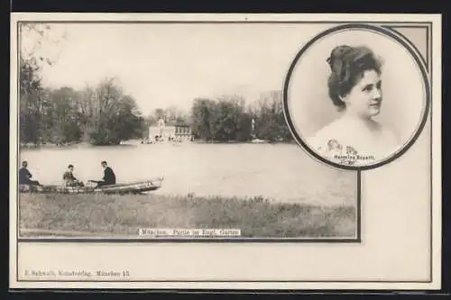 AK München-Schwabing, Partie im Engl. Garten, Hermine Bosetti