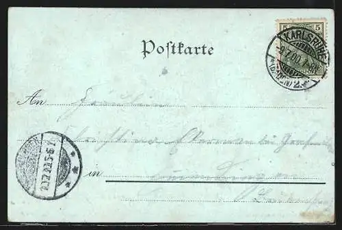 Mondschein-Lithographie Karlsruhe, Partie in der Kaiserstrasse