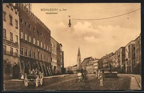 AK Mühldorf a. Inn, Blick in die Hauptstrasse