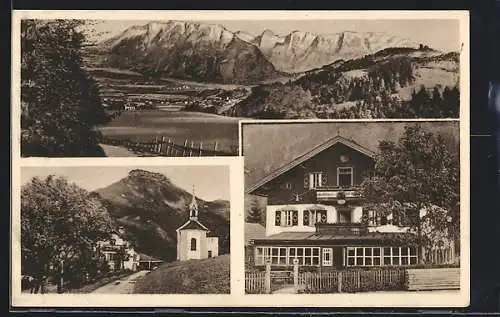 AK Hamburg-St.Georg, Gasthaus St. Georg am Tatzelwurm mit Kaisergebirge und Wall, Kirche