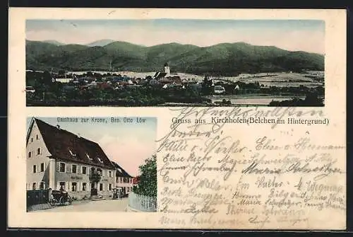 AK Kirchhofen / Breisgau, Gasthaus zur Krone, Bes.: Otto Löw, Gesamtansicht