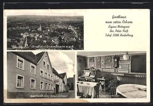 AK Heidelberg / Neckar, Gasthaus zum roten Ochsen, Inneres Nebenzimmer