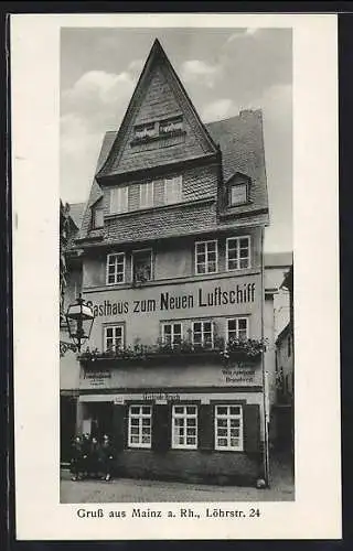 AK Mainz, Gasthaus zum Neuen Luftschiff, Löhrstr. 24