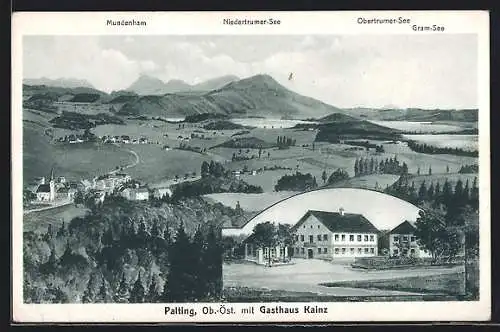 AK Palting, Gasthaus Kainz, Ortsansicht