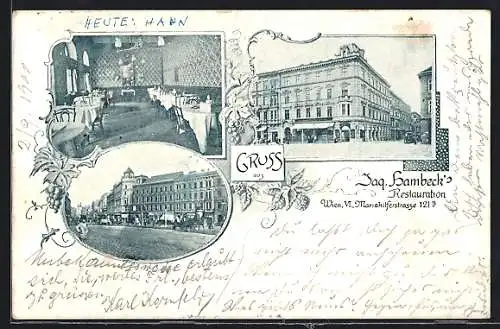 AK Wien, Jaq. Hambecks Restauration, Mariahilferstrasse 121b