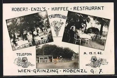AK Wien-Grinzing, Robert Enzls Kaffee-Restaurant Trummelhof