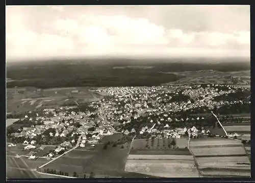AK Gerstetten /Württ., Totalansicht vom Flugzeug aus
