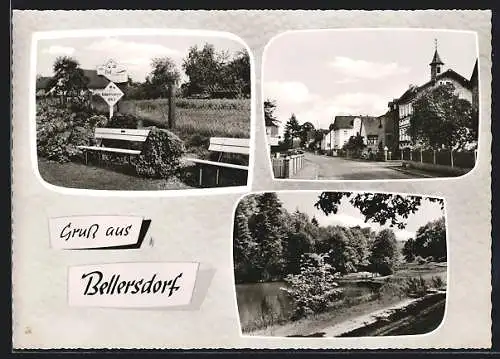 AK Bellersdorf, Drei Ansichten aus dem Ort