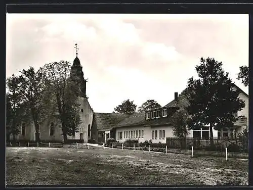 AK Hunteburg, Teilansicht mit Kirche