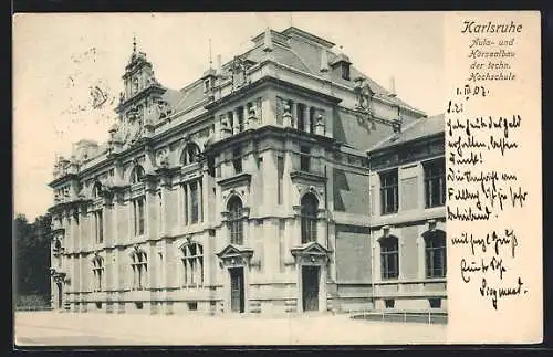 AK Karlsruhe, Aula und Hörsaalbau der techn. Hochschule