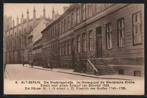 AK Berlin, Niederlagstrasse, Hintergrund Werdersche Kirche