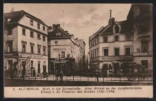 AK Berlin, Blick in die Spreestrasse, Winkel an der Jungfernbrücke