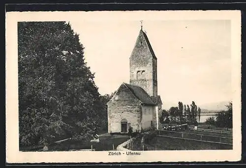 AK Zürich, Insel Ufenau mit Kirche