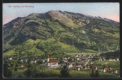 AK Goldau, Ortsansicht mit Rossberg