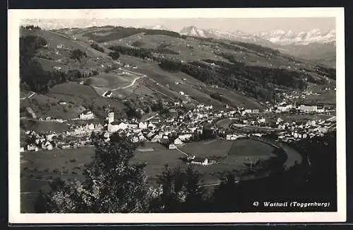AK Wattwil, Luftbild des Ortes