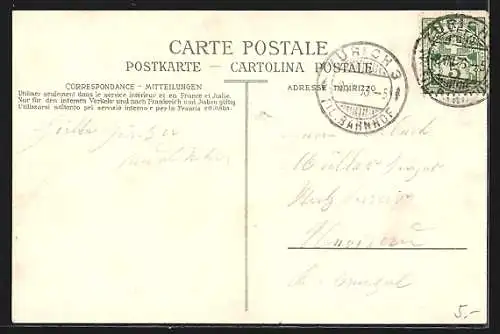 AK Einsiedeln, Kloster, Strassenpartie mit Rathaus