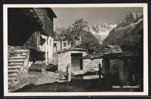 AK Soglio, Dorfbrunnen